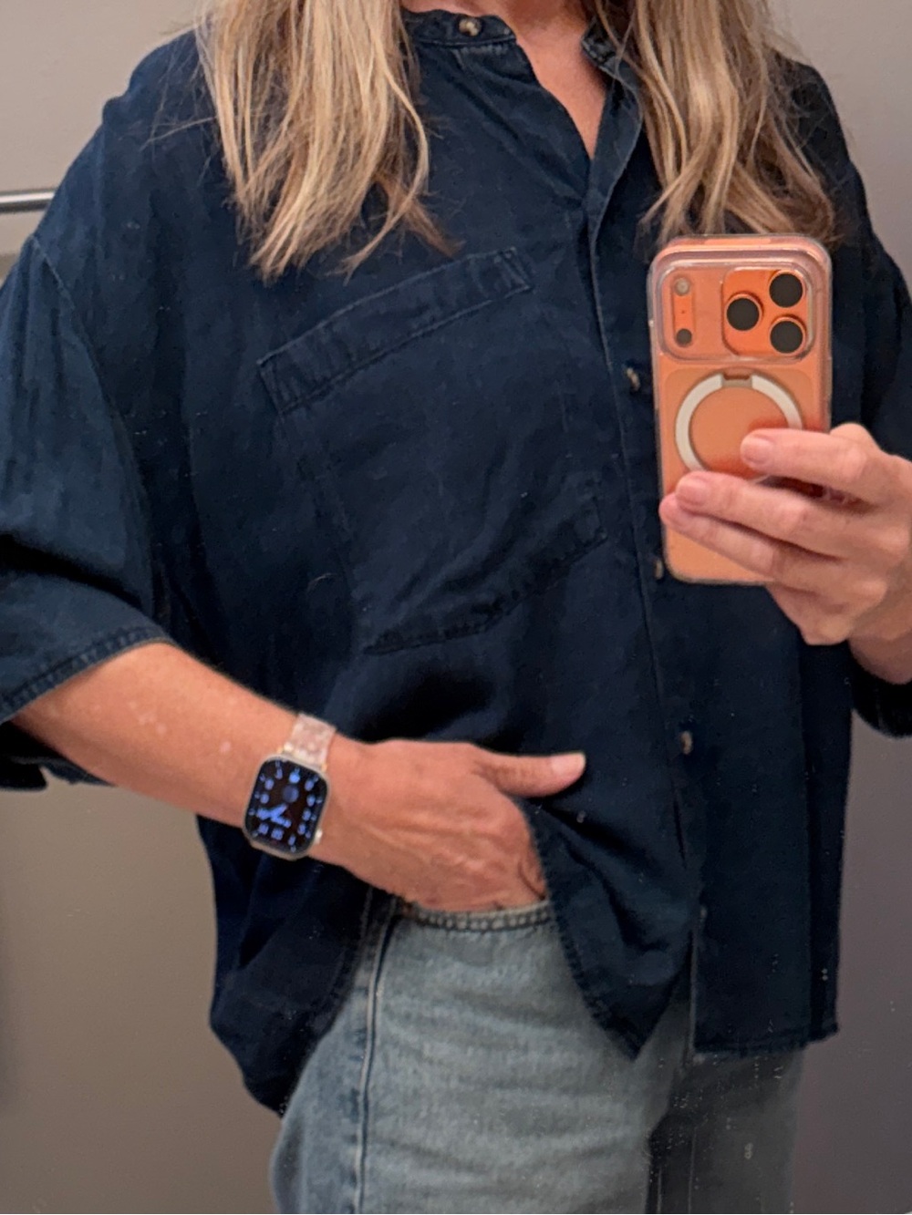 Indigo chambray shirt